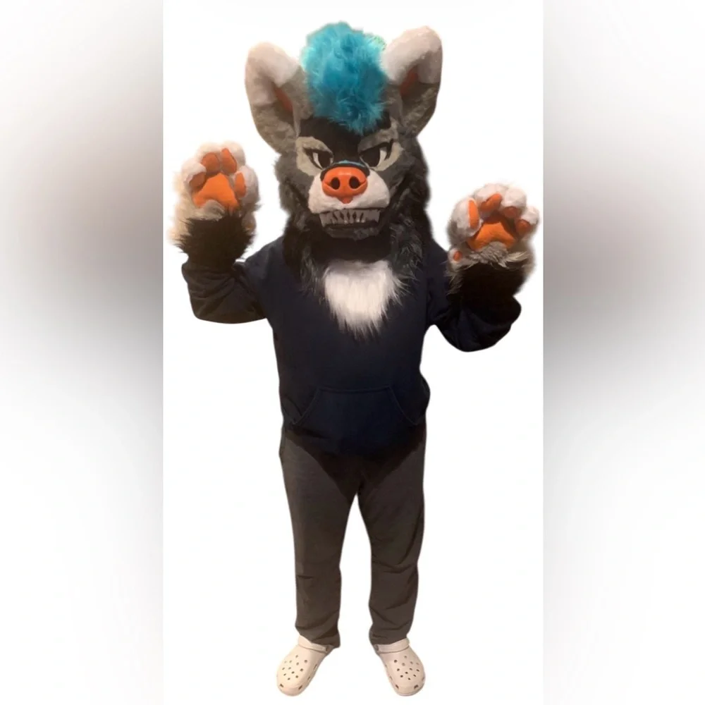 RIO Furry Wolf Big Head,Paws and Tail,HandMade,Adult